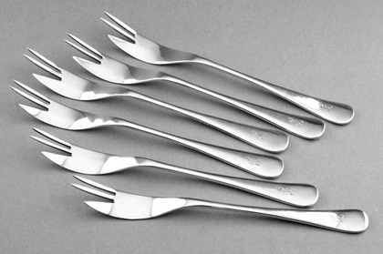 Sterling Silver Shellfish Forks (Set of 6) - T S Cuthbert Glasgow